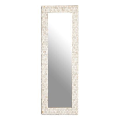 Talerrose Rectangular White Wash Mosaic Wall Mirror