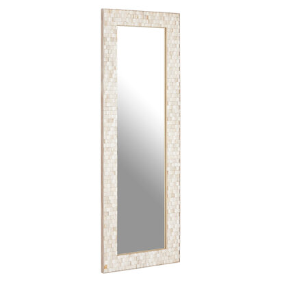Talerrose Rectangular White Wash Mosaic Wall Mirror