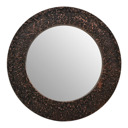 Delewick Copper Finish Round Wall Mirror