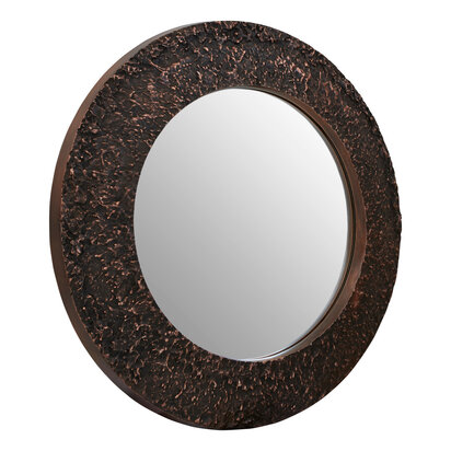 Delewick Copper Finish Round Wall Mirror