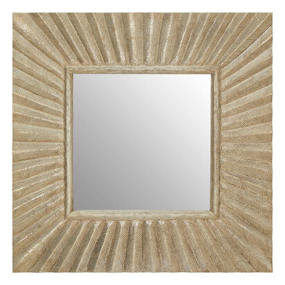 Fusion Square Wall Mirror with Textured Silver Frame