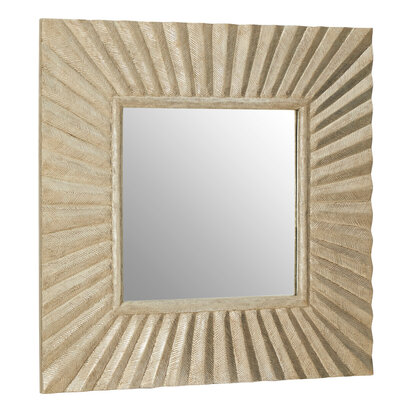 Fusion Square Wall Mirror with Textured Silver Frame