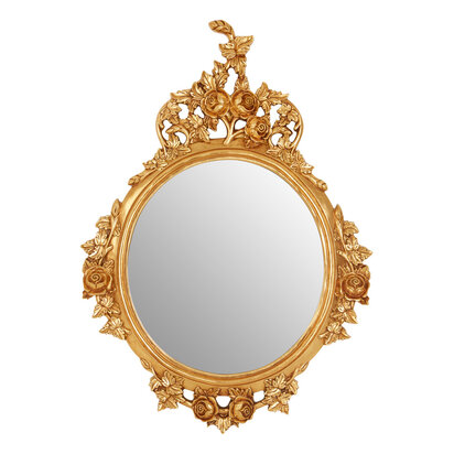 Marseille Gold Finish Round Wall Mirror