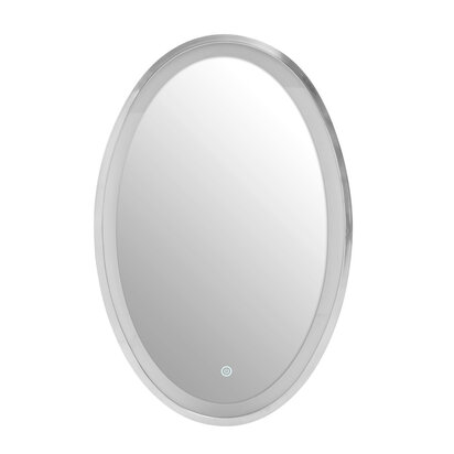 Avelino Illuminated LED Silver Oval Mirror