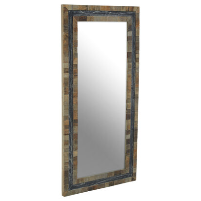 Roselle Recycled Elm Wood Rectangular Wall Mirror