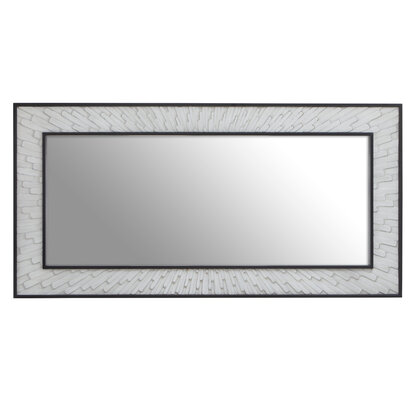 Verercott Grey and White Finish Elm Wood Wall Mirror