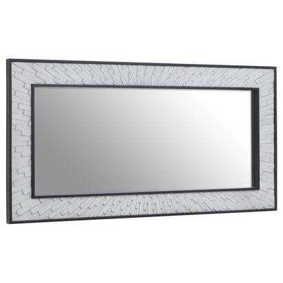 Verercott Grey and White Finish Elm Wood Wall Mirror