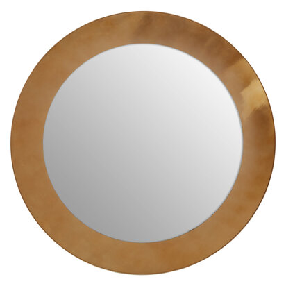 Grenoble Brushed Gold Round Wall Mirror
