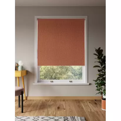 John Lewis Textured Weave Blackout Roller Blind Sienna | W160cm