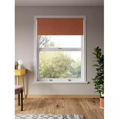 John Lewis Textured Weave Blackout Roller Blind Sienna | W160cm