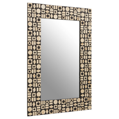 Palu Black Wall Mirror with Shell Inlay