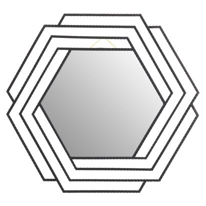 Beauly Black Finish Hexagonal Wall Mirror