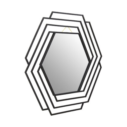 Beauly Black Finish Hexagonal Wall Mirror