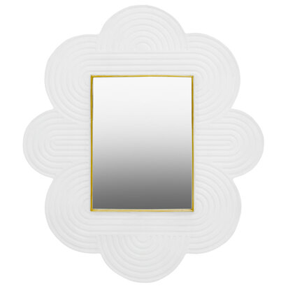 Meliselle White Finish Mango Wood Wall Mirror