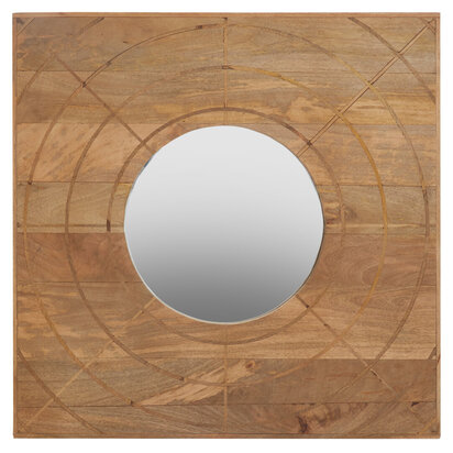 Leoiaridge Mango Wood Sqaure Wall Mirror