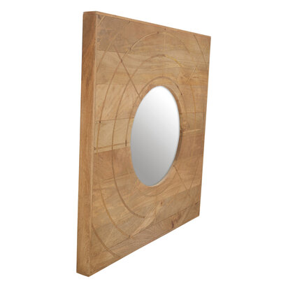 Leoiaridge Mango Wood Sqaure Wall Mirror