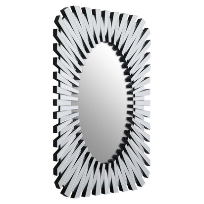 Jade Silver Rectangular Sunburst Wall Mirror