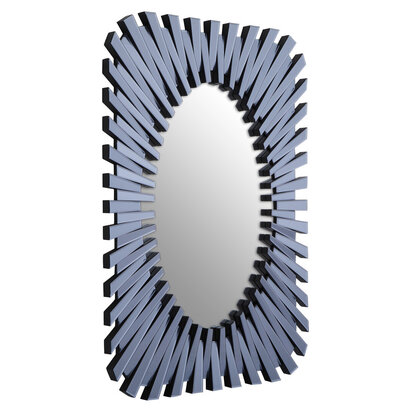 Jade Grey Rectangular Sunburst Wall Mirror