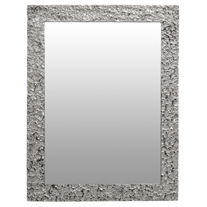 Akola Textured Silver Frame Rectangular Wall Mirror
