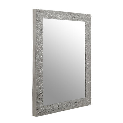 Akola Textured Silver Frame Rectangular Wall Mirror