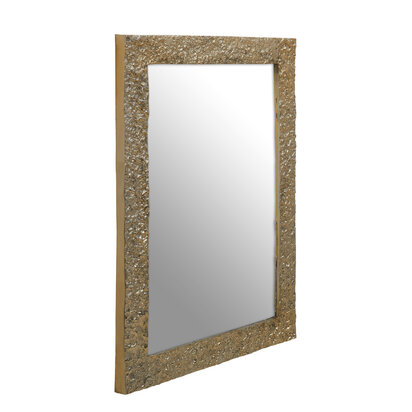 Akola Textured Gold Finish Rectangular Wall Mirror
