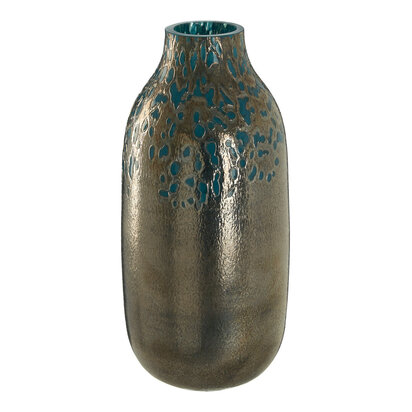 Caris Blue Speckled Glass Small Vase