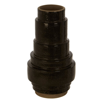 Kaga Black Earthenware Vase