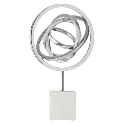 Mirano Silver Finish Spiral Sculpture
