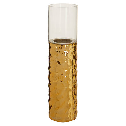 Martele Large Pillar Gold Candle Holder