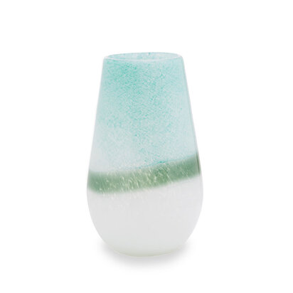 Celia Small Turquoise and White Ombre Vase