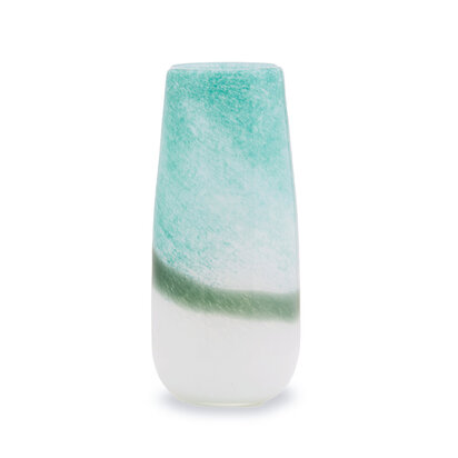 Celia Large Turquoise and White Ombre Vase