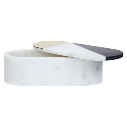 Omari Oblong Marble Trinket Box