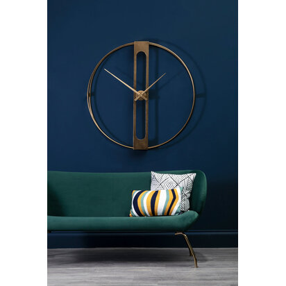 Theoeycott Dia Gold Finish Dual Ring Wall Clock