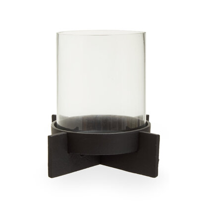 Hapax Large Matt Black Finish Candle Holder