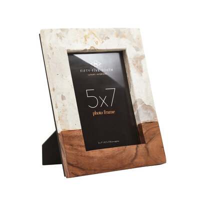 Olena Marble and Acacia 5In X 7In Large Photo Frame