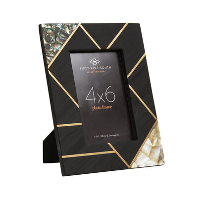 Fenerwick 4In X 6In Mother of Pearl and Gold Inlay Small Photo Frame