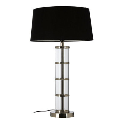 Camile Clear Table Lamp with Black Shade