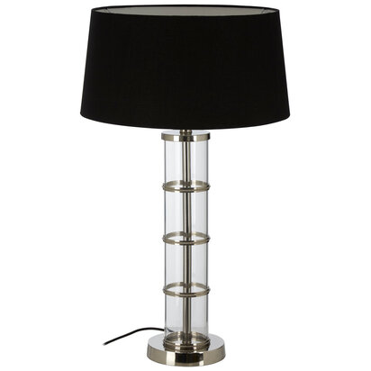 Camile Clear Table Lamp with Black Shade