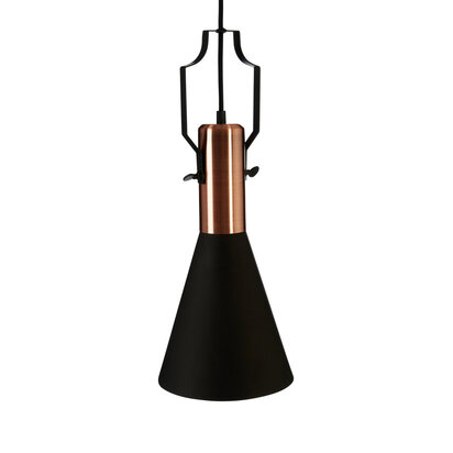 Argo Small Pendant Light in Black and Copper.