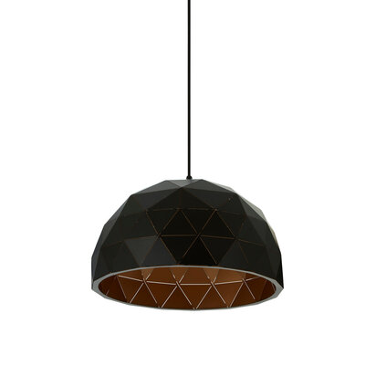 Wesoelle Small Black and Copper Dome Pendant Light