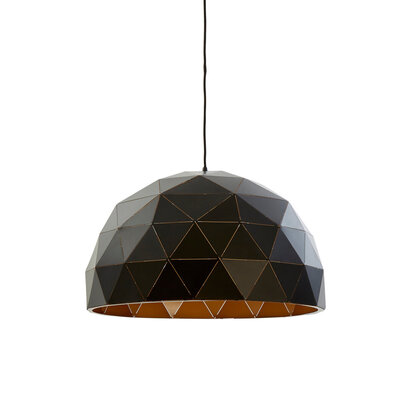Wesoelle Large Black and Copper Dome Pendant Light