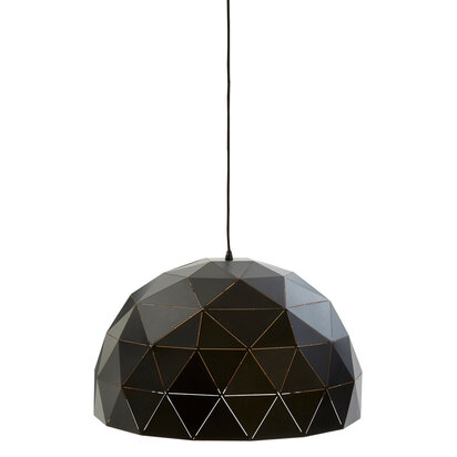 Wesoelle Large Black and Copper Dome Pendant Light