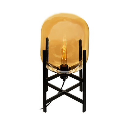 Trieste Matte Black and Glass Table Lamp