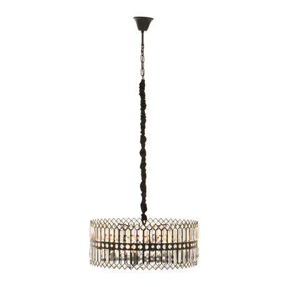 Babylon Six Bulb Black Crystal Chandelier