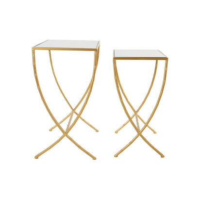 Delirose Set Of 2 Bamboo Design Side Tables