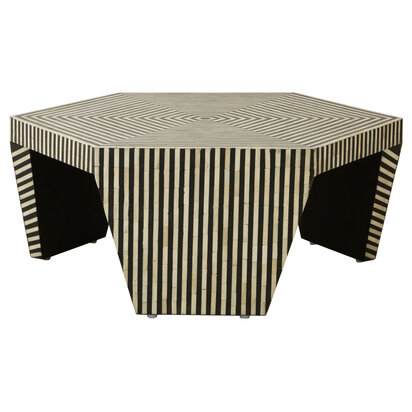 Fusion Striped Bone Inlay Coffee Table