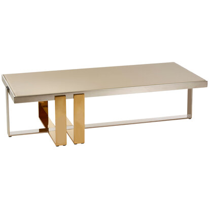 Seleycott Glass Coffee Table with Gold and Silver Frame