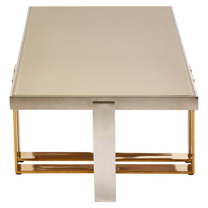 Seleycott Glass Coffee Table with Gold and Silver Frame