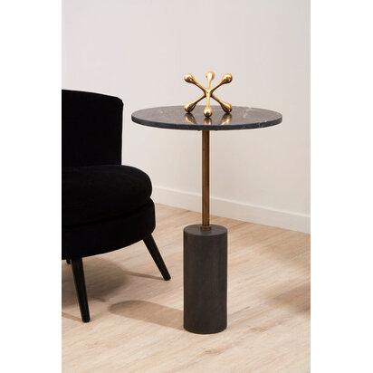 Wilubury Black Marble Top Side Table