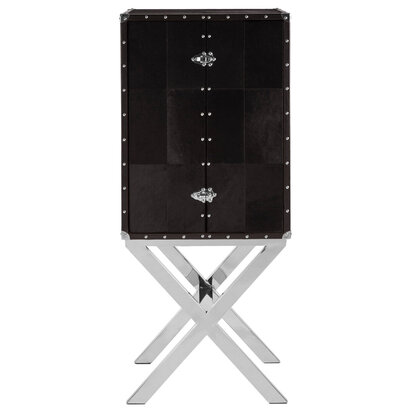 Kensington Townhouse Hair on Leather Cross Base Drinks Cabinet